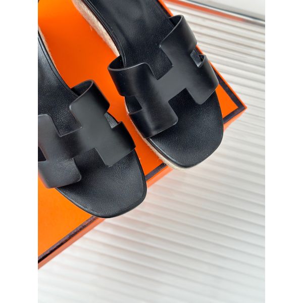 HERM Elda Espadrilles in Black Leather