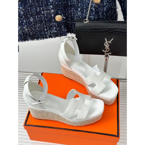 HERM Elda Espadrilles in White Leather