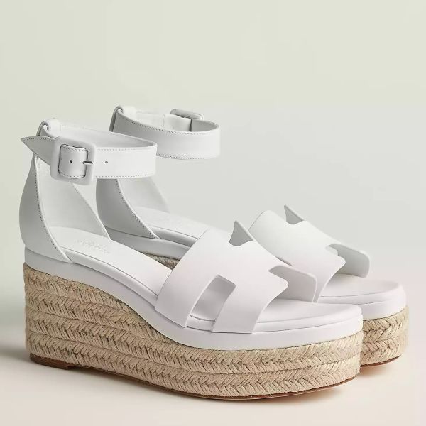 HERM Elda Espadrilles in White Leather