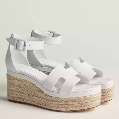 HERM Elda Espadrilles in White Leather