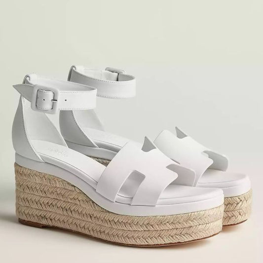 HERM Elda Espadrilles in White Leather