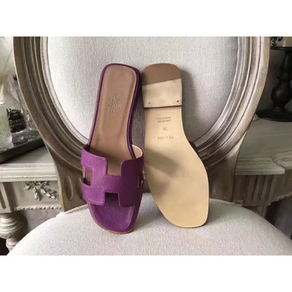 HERM Oran Sandals In Cyclamen Epsom Leather