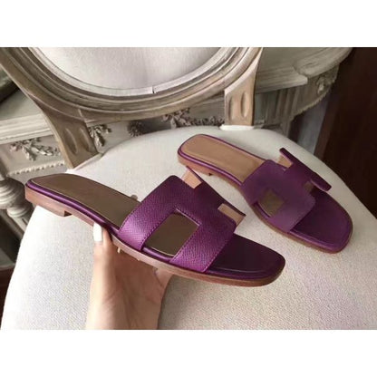 HERM Oran Sandals In Cyclamen Epsom Leather