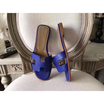 HERM Oran Sandals In Blue Epsom Leather