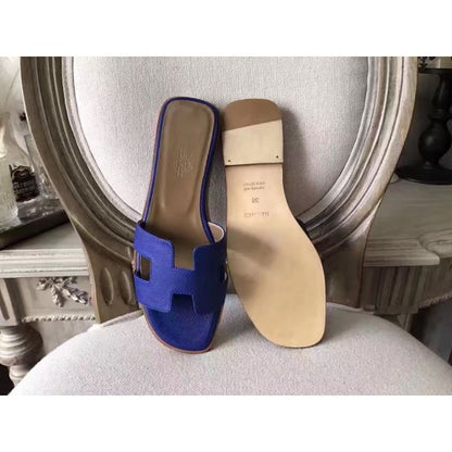 HERM Oran Sandals In Blue Epsom Leather