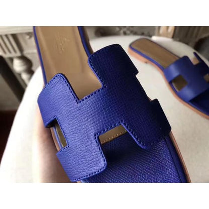 HERM Oran Sandals In Blue Epsom Leather