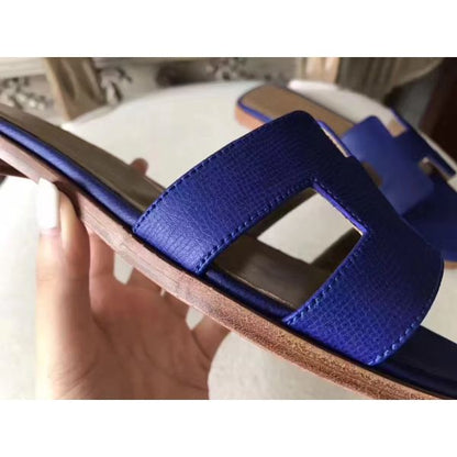 HERM Oran Sandals In Blue Epsom Leather