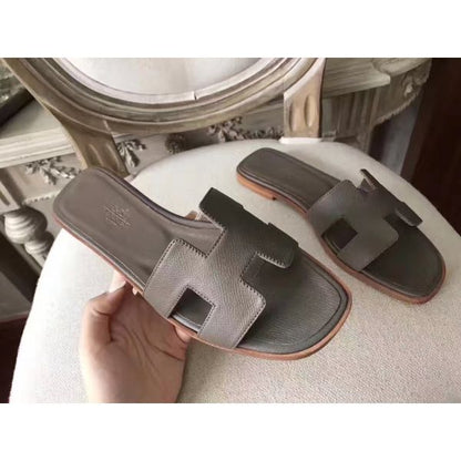 HERM Oran Sandals In Etoupe Epsom Leather