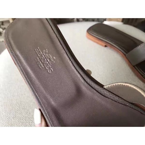 HERM Oran Sandals In Etoupe Epsom Leather