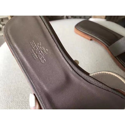 HERM Oran Sandals In Etoupe Epsom Leather