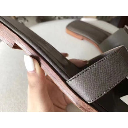 HERM Oran Sandals In Etoupe Epsom Leather