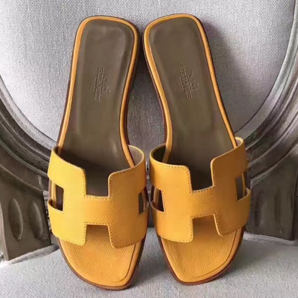HERM Oran Sandals In Jaune Epsom Leather