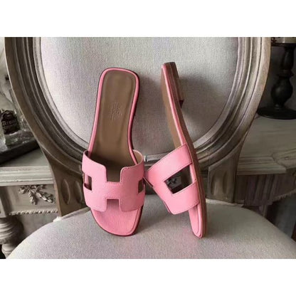 HERM Oran Sandals In Pink Epsom Leather