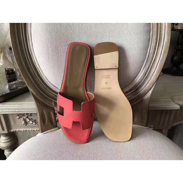 HERM Oran Sandals In Rose Azalee Epsom Leather