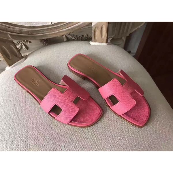 HERM Oran Sandals In Rose Confetti Epsom Leather