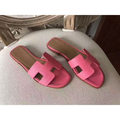 HERM Oran Sandals In Rose Confetti Epsom Leather