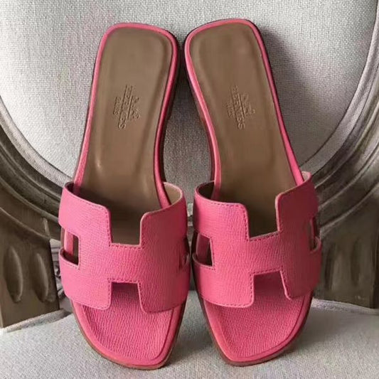 HERM Oran Sandals In Rose Confetti Epsom Leather