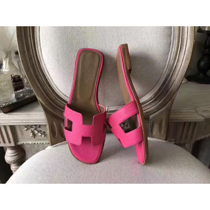 HERM Oran Sandals In Rose Red Epsom Leather