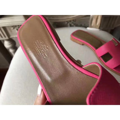 HERM Oran Sandals In Rose Red Epsom Leather