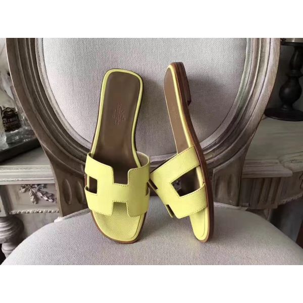 HERM Oran Sandals In Soufre Epsom Leather
