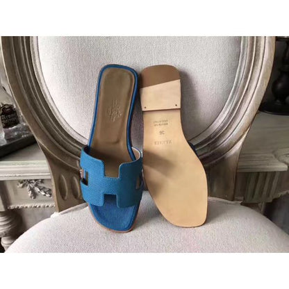 HERM Oran Sandals In Turquoise Epsom Leather
