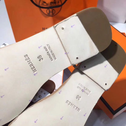 HERM Oran Studs Sandals In White Leather