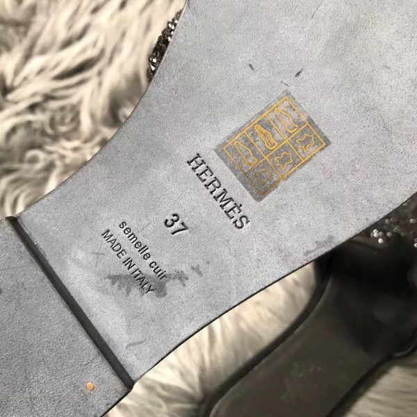 HERM Oran Sandals In Black Suede With Black Crystal