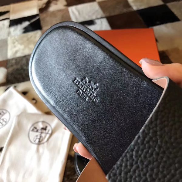 HERM Izmir Sandals In Black Clemence Leather