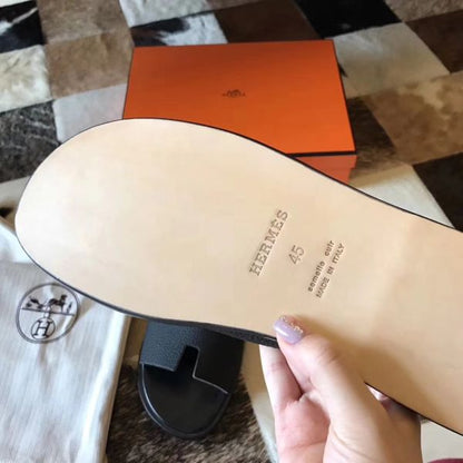 HERM Izmir Sandals In Black Clemence Leather