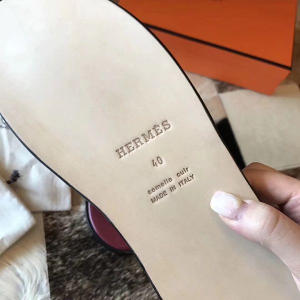 HERM Izmir Sandals In Fuchsia Epsom Leather