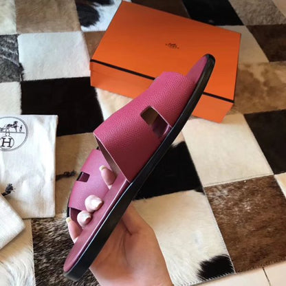 HERM Izmir Sandals In Fuchsia Epsom Leather