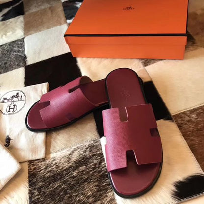HERM Izmir Sandals In Fuchsia Epsom Leather
