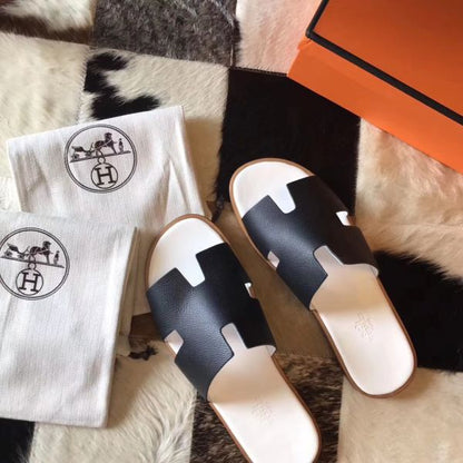 HERM Izmir Sandals In Black Epsom Leather