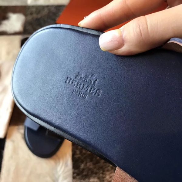 HERM Izmir Sandals In Sapphire Epsom Leather