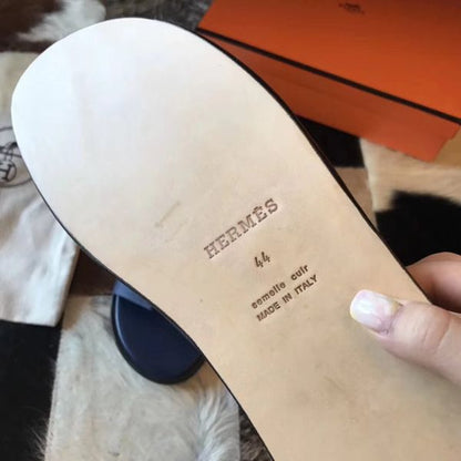 HERM Izmir Sandals In Sapphire Epsom Leather