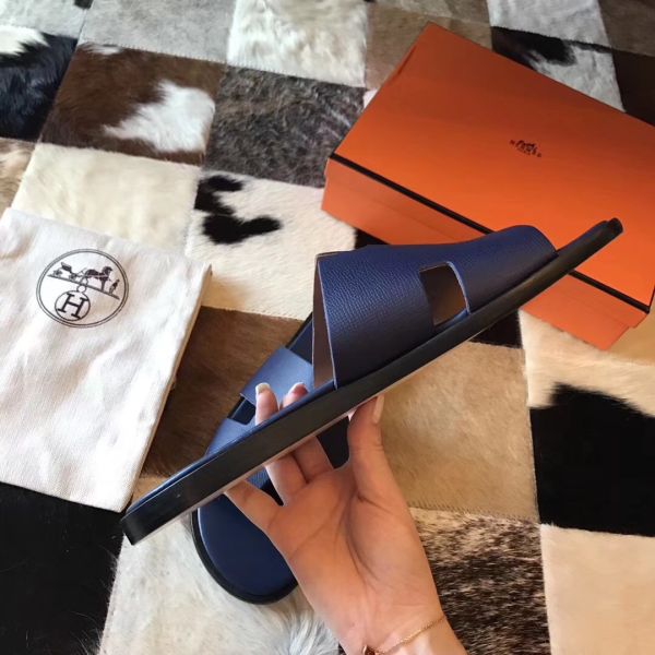 HERM Izmir Sandals In Sapphire Epsom Leather