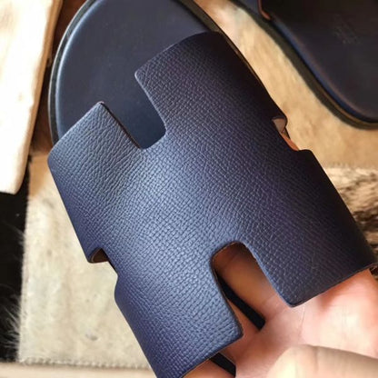 HERM Izmir Sandals In Sapphire Epsom Leather