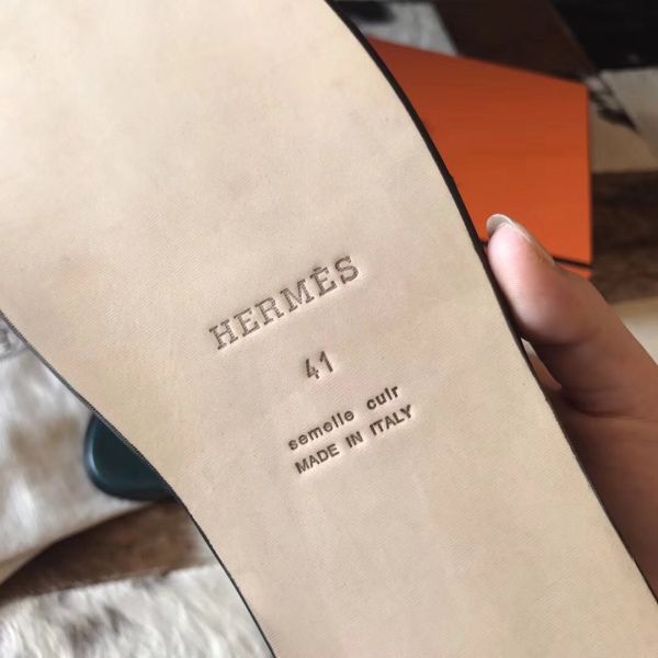 HERM Izmir Sandals In Green Suede Leather