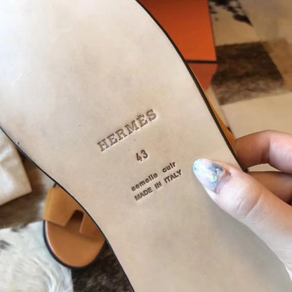 HERM Izmir Sandals In Orange Suede Leather