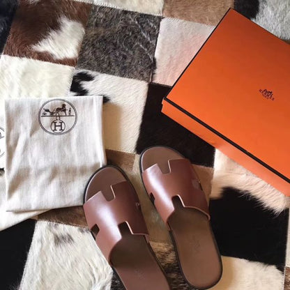 HERM Izmir Sandals In Camarel Swift Leather