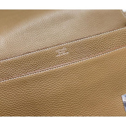 HERM Steve 30 Messenger Bag in Taupe Clemence Leather