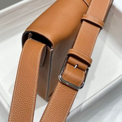 HERM Steve Light Junior Messenger Bag in Gold Clemence Leather