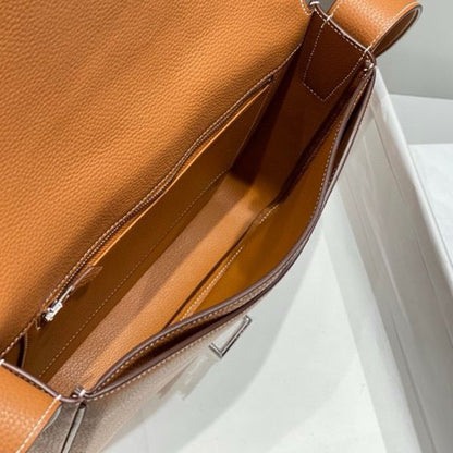 HERM Steve Light Junior Messenger Bag in Gold Clemence Leather