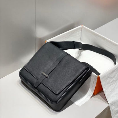 HERM Steve Light Junior Messenger Bag in Black Clemence Leather