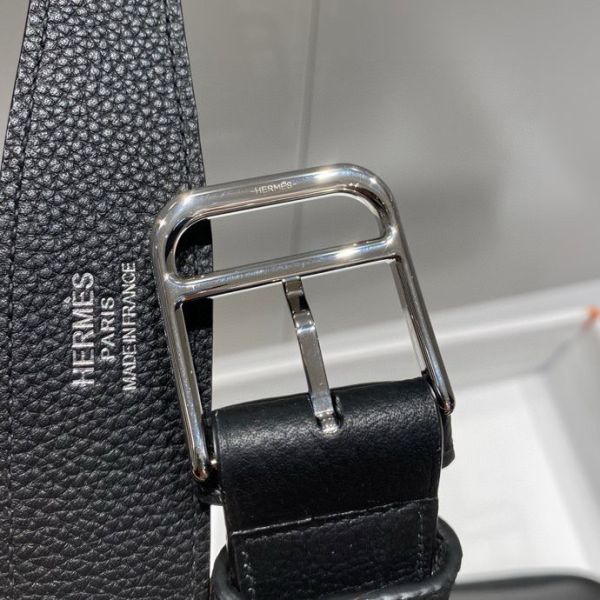 HERM Steve Light Junior Messenger Bag in Black Clemence Leather