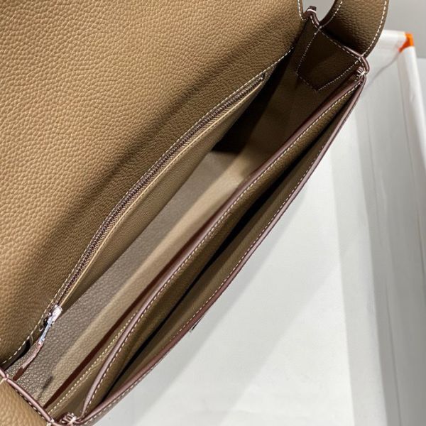 HERM Steve Light Junior Messenger Bag in Taupe Clemence Leather