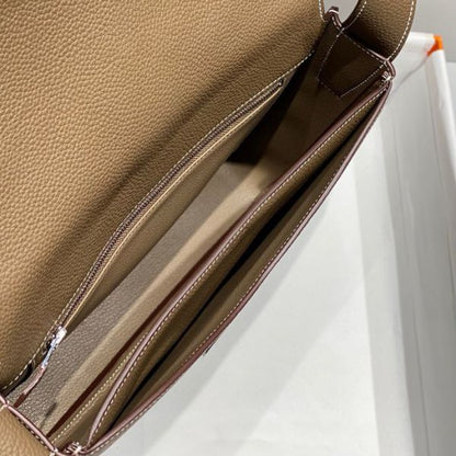 HERM Steve Light Junior Messenger Bag in Taupe Clemence Leather