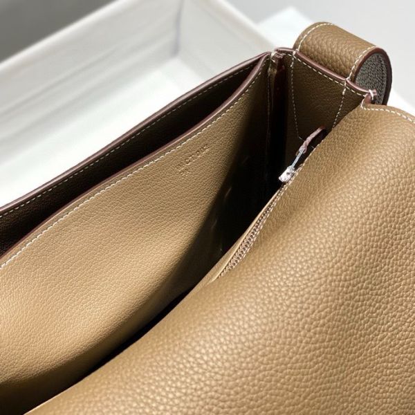 HERM Steve Light Junior Messenger Bag in Taupe Clemence Leather