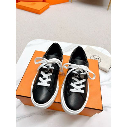 HERM Men's Day Sneakers in Black Leather