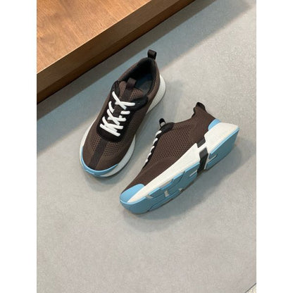 HERM Heros Sneakers in Black Knit and Black Suede